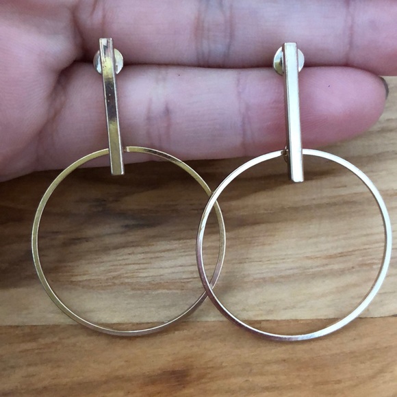 Dynamite Gold Drop Hoop Earring - Picture 1 of 2